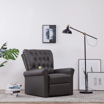 Masažni naslanjač sivo umetno usnje