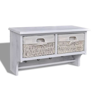 Stenska polica bela 60x23,5x33 cm les pavlovnije