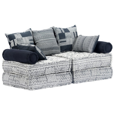 Dvosed modularni tabure svetlo sivo blago