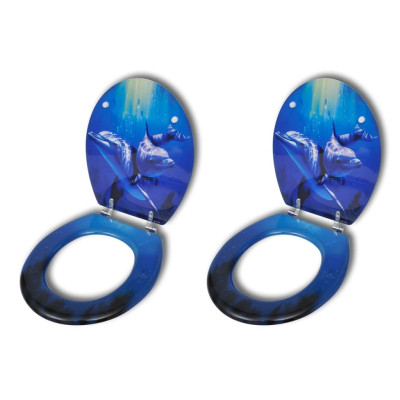 Deska za WC školjko s pokrovom 2 kosa mediapan delfin