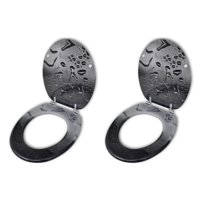 Deska za WC školjko s pokrovom 2 kosa mediapan kapljice