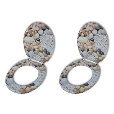 Deska za WC školjko s pokrovom 2 kosa mediapan kamenčki