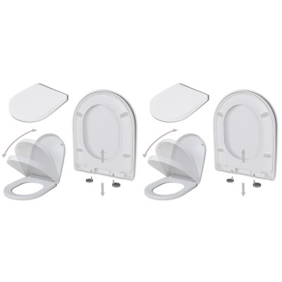 WC deska s počasnim zapiranjem 2 kosa plastična bela