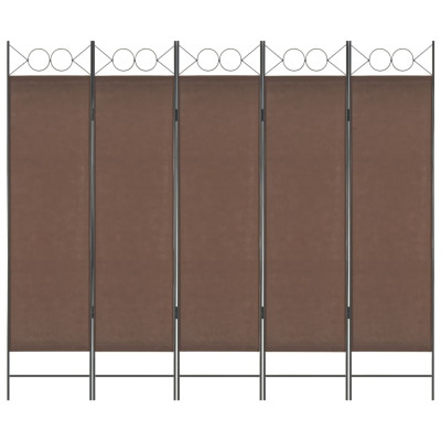 Paravan 5-delni rjav 200x180 cm