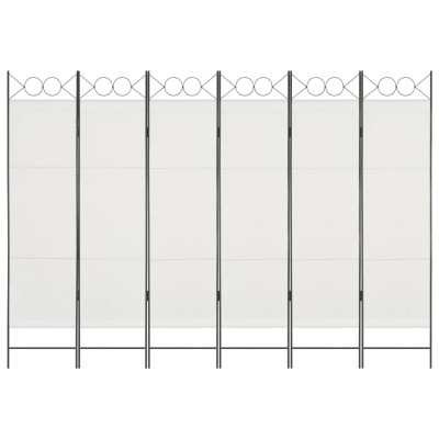 Paravan 6-delni bel 240x180 cm