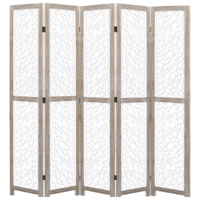 Paravan 5-delni bel 175x165 cm trden les