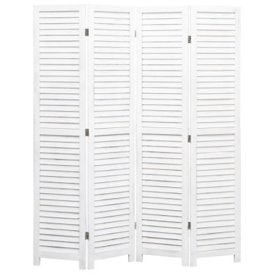 Paravan 4-delni bel 140x165 cm les