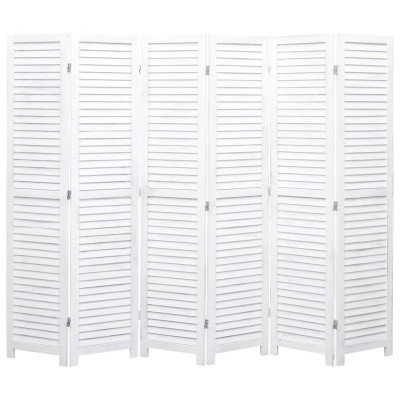 Paravan 6-delni bel 210x165 cm les