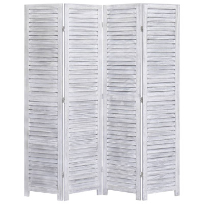 Paravan 4-delni siv 140x165 cm les