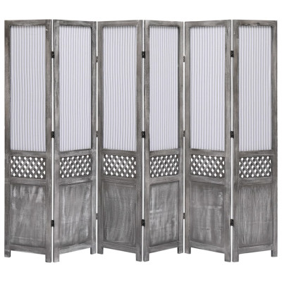 Paravan 6-delni siv 210x165 cm blago