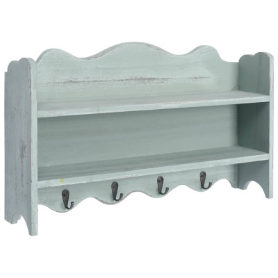 Stenski obešalnik za plašče zelen 50x10x30 cm les
