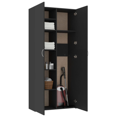 Omara za shranjevanje črna 80x35,5x180 cm