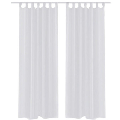 Bela Prosojna Zavesa 140 x 245 cm 2 kosa