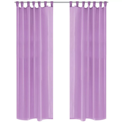 Prosojne zavese 2 kosa 140x175 cm lila barve