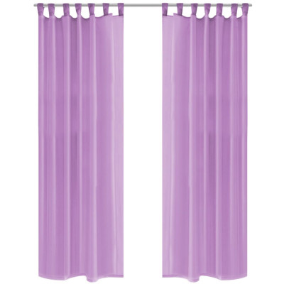 Prosojne zavese 2 kosa 140x225 cm lila barve