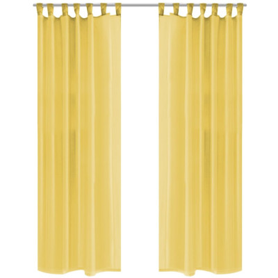 Prosojne zavese 2 kosa 140x175 cm rumene barve