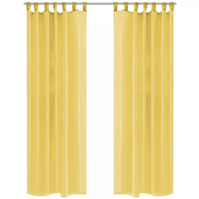 Prosojne zavese 2 kosa 140x245 cm rumene barve