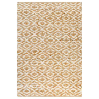 Ročno pletena preproga iz jute 120x180 cm naravna in bela
