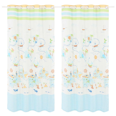 Zatemnitvene zavese z otroškim potiskom 2 kosa 140x240 cm svet