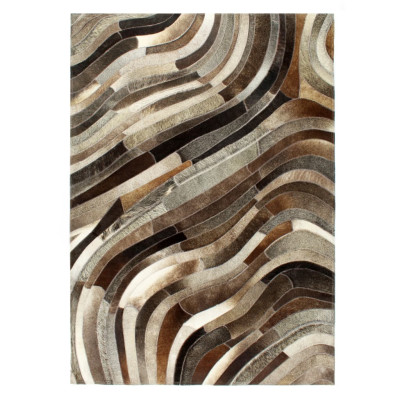 Preproga iz pravega kosmatega usnja 160x230 cm siva/srebrna