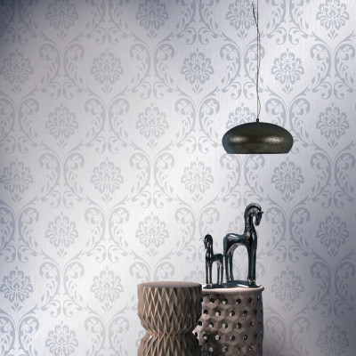 Netkane tapete v roli 4 kosi bele 0,53x10 m z okrasjem