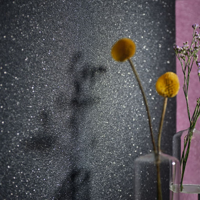 Netkane tapete v roli 2 kosa bleščeče črne 0,53x10 m