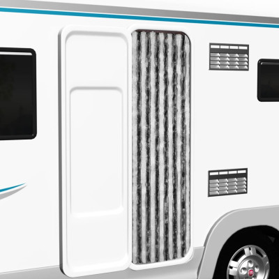 Zavesa proti mrčesu iz šenilje 56x185 cm siva in bela