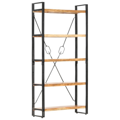 Knjižna omara 5-nadstropna 90x30x180cm trden akacijev les