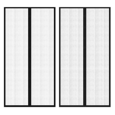 Zavesa proti mrčesu, 210 x 100cm, 2 kosa z magnetom, Črne Barve