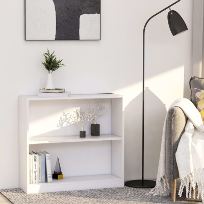 Knjižnica Bela 80x24x75 cm Inženirski les