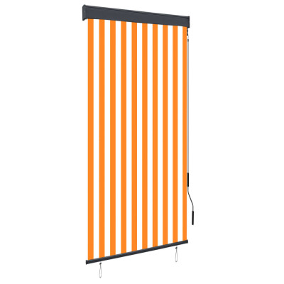 Zunanje rolo senčilo 100x250 cm belo in oranžno
