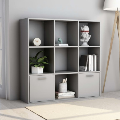 Knjižna omara siva 98x30x98 cm iverna plošča