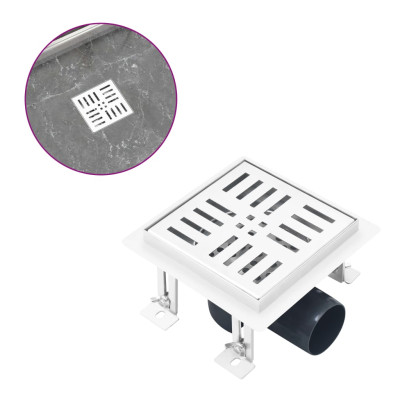 Kanaleta za tuš s karo vzorcem 15x15 cm nerjaveče jeklo