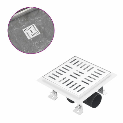 Kanaleta za tuš s karo vzorcem 18x18 cm nerjaveče jeklo