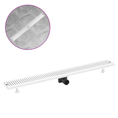 Kanaleta za tuš z režami 103x14 cm nerjaveče jeklo