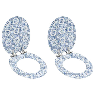 Deske za WC školjko s počasnim zapiranjem 2 kosa MDF porcelan