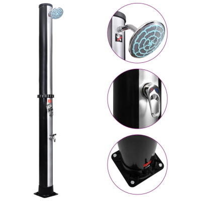 Zunanji solarni tuš z glavo za tuš in pipo 40 L