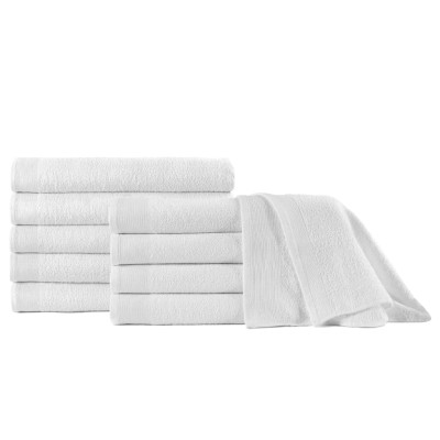 Brisače za savno 10 kosov bombaž 350 gsm 80x200 cm bele