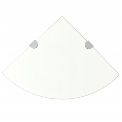 Kotna Polica s Kromirano Podporo Prosojno Steklo 25x25 cm