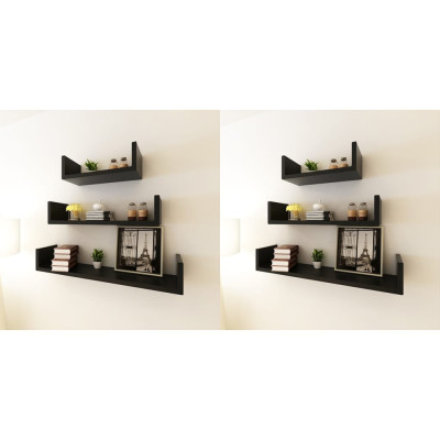 Stenske police 6 kosov črne barve