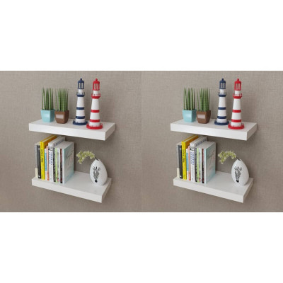 Stenske police 4 kosi 40 cm bele barve