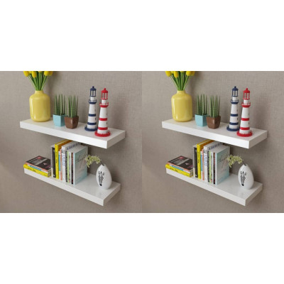 Stenske police 4 kosi 60 cm bele barve