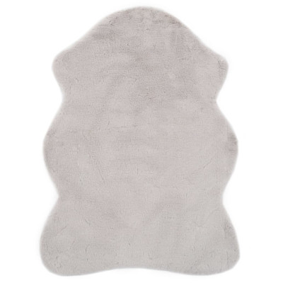 Preproga 65x95 cm umetno zajčje krzno siva