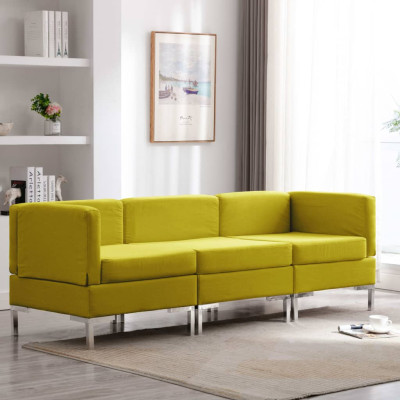 Sedežna garnitura 3-delna blago rumena