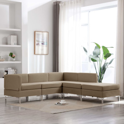 Sedežna garnitura 5-delna blago rjava