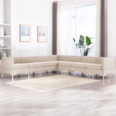 Sedežna garnitura 7-delna blago krem