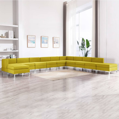 Sedežna garnitura 11-delna blago rumena