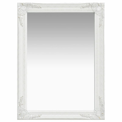 Stensko ogledalo v baročnem stilu 60x80 cm belo