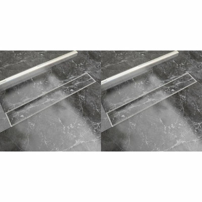 Kanaleta za tuš 2 kosa 730x140 mm nerjaveče jeklo