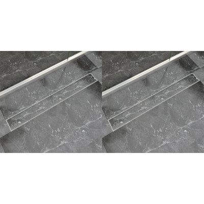 Kanaleta za tuš 2 kosa 930x140 mm nerjaveče jeklo